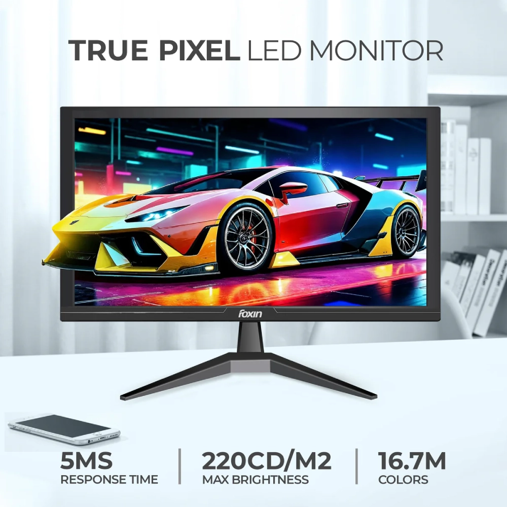 Foxin LED Monitor 24" FHD 60Hz with HDMI | VGA (FM1750) view 3